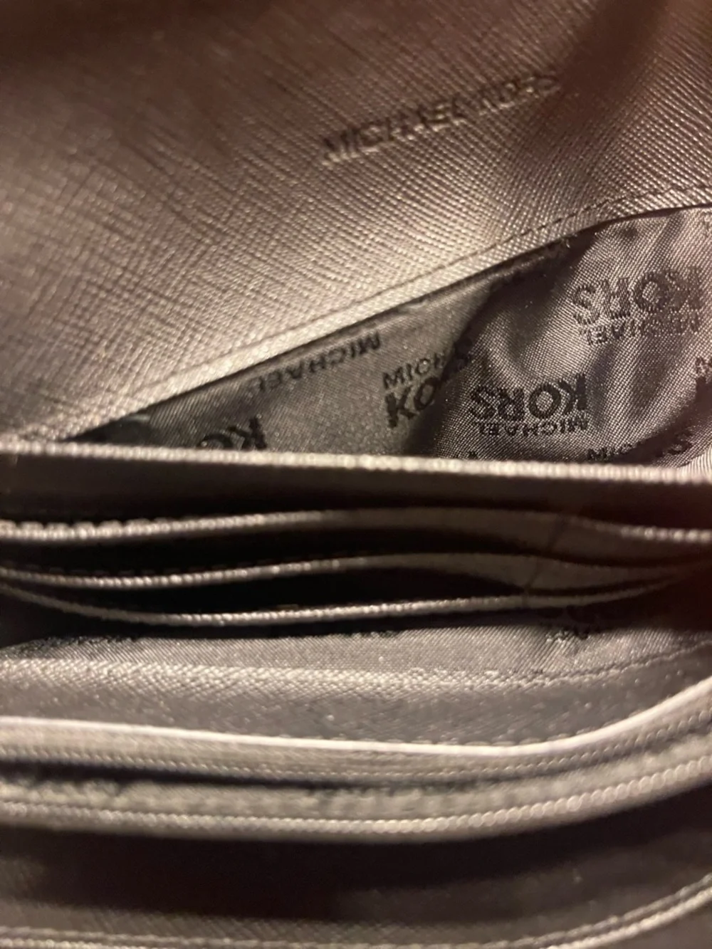 Michael Kors Fulton Black Logo Flap Continental Wallet.